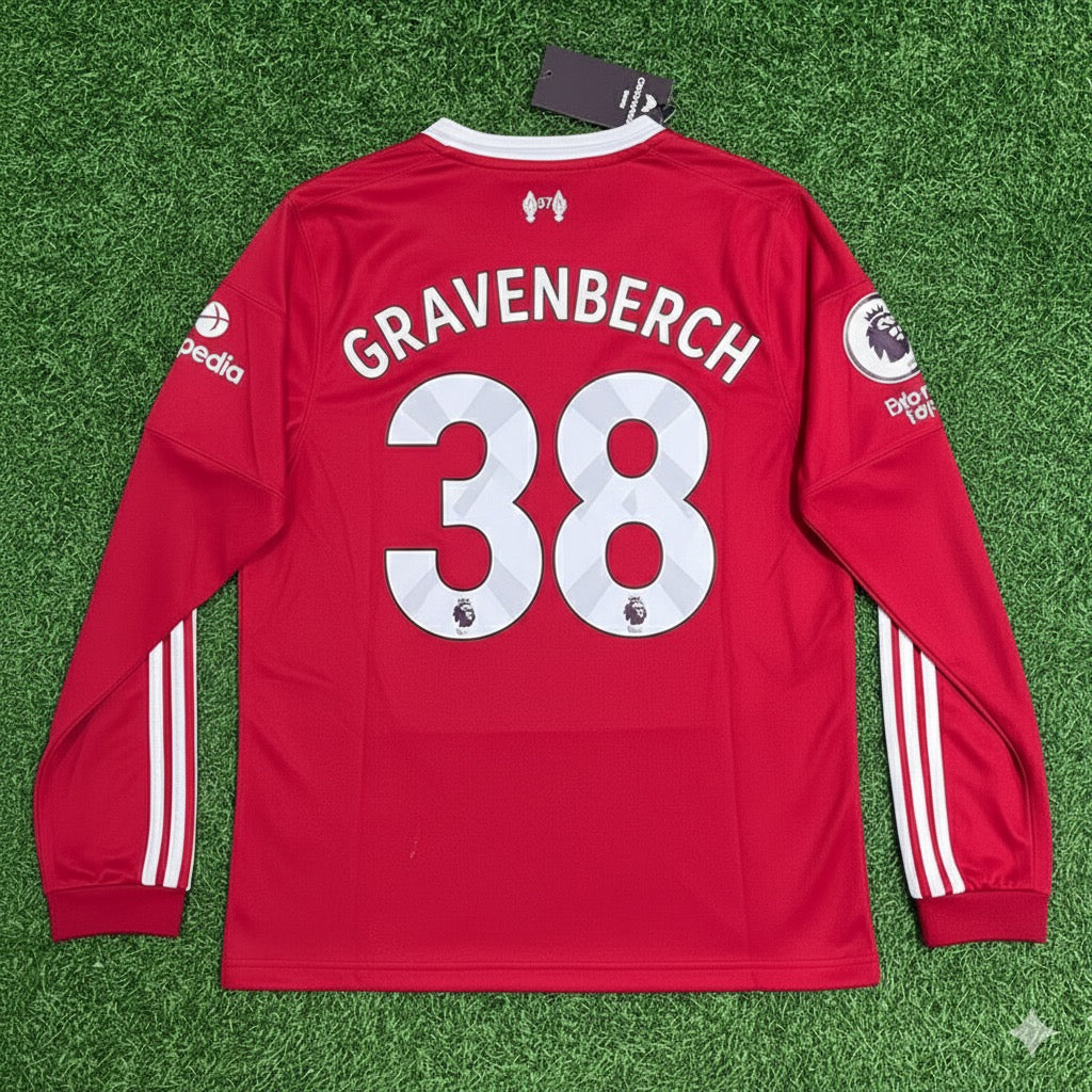Maillot de football à manches longues Ryan Gravenberch Liverpool saison 2025