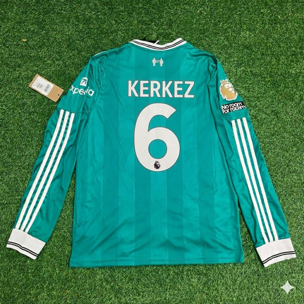 Milos Kerkez  Liverpool 2025 New Season Away Long Sleeve Football Jersey Kit