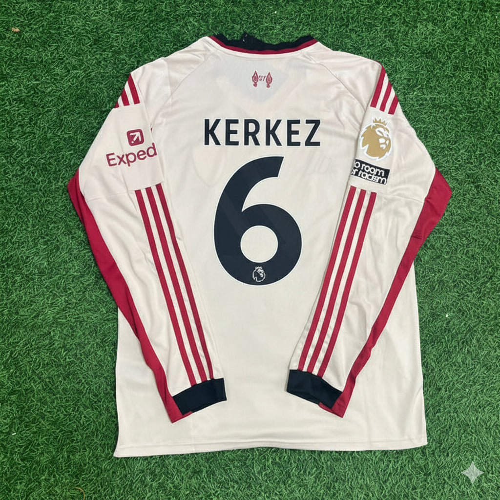 Milos Kerkez  Liverpool 2025 New Season Away Long Sleeve Football Jersey Kit