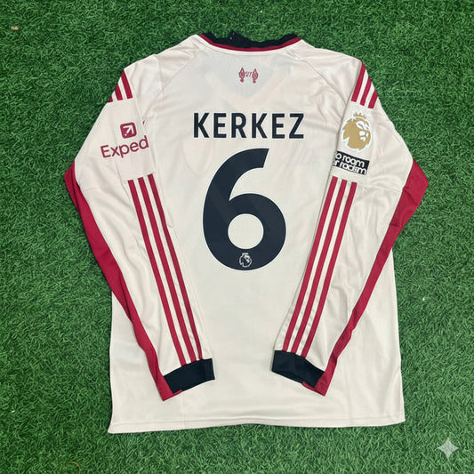 Milos Kerkez  Liverpool 2025 New Season Away Long Sleeve Football Jersey Kit