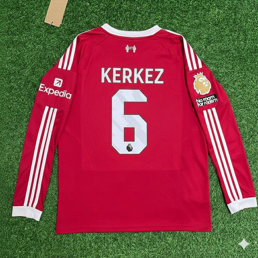 Milos Kerkez Liverpool 2025 New Season Long Sleeve Football Jersey Kit
