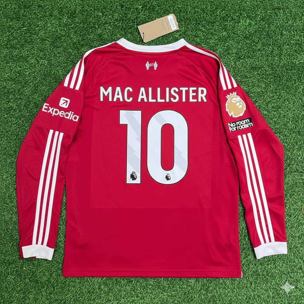 Mac Allister Liverpool 2025 New Season Long Sleeve Football Jersey Kit
