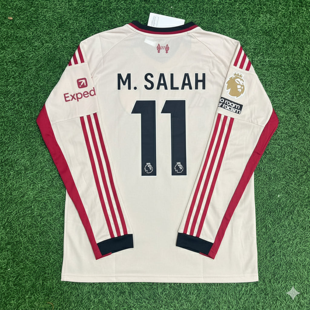 Mohamed Salah Liverpool 2025 New Season Away Long Sleeve Football Jersey Kit