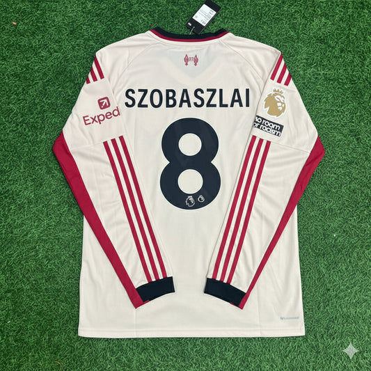 Dominik Szobaszlai Liverpool 2025 New Season Away Long Sleeve Football Jersey Kit