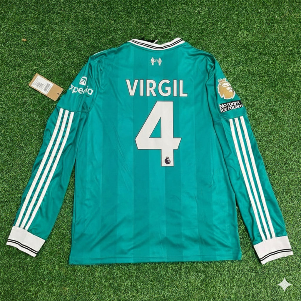 Virgil van Dijk Liverpool 2025 New Season Away Long Sleeve Football Jersey Kit