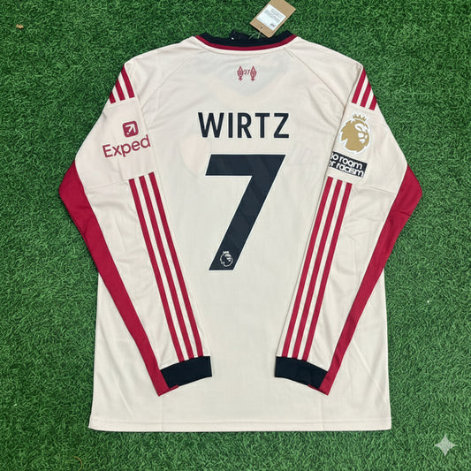 Florian Wirtz Liverpool 2025 New Season Away Long Sleeve Football Jersey Kit