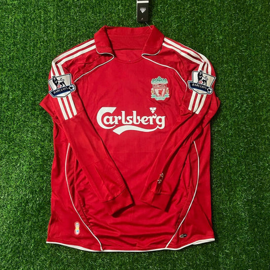 Liverpool 2007-2008 Red Retro Kit Jersey Trikot Maillot Soccer Shirt