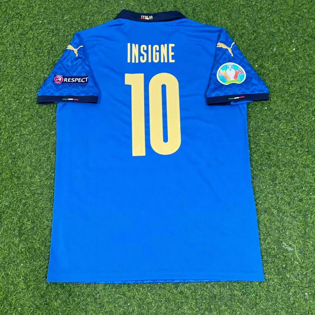 Lorenzo Insigne #10 Italy EURO 2020 Final Retro Soccer Jersey – | Trikot | Maillot Soccer Shirt