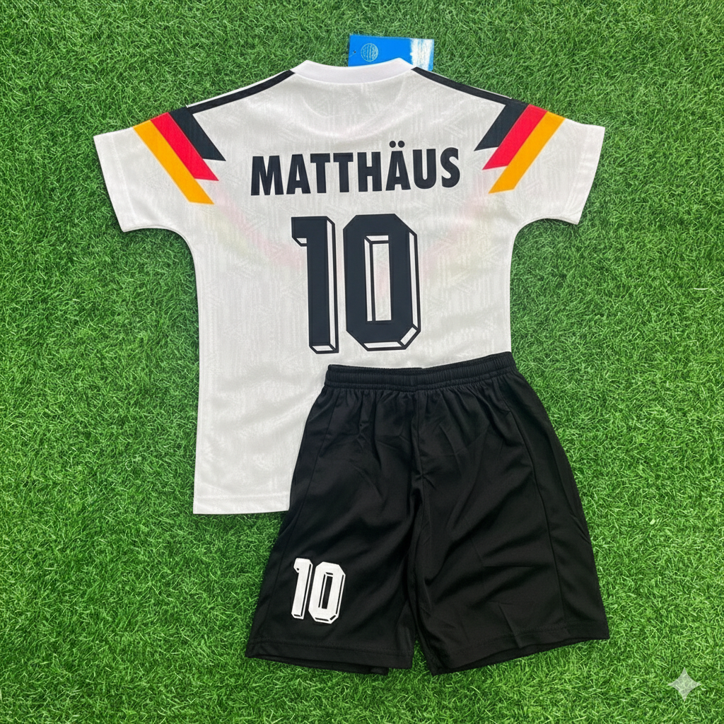 Lothar Matthäus 10 - Germany Deutschland Retro Kids 1990 World Cup Jersey - Deutschland Retro Kinder Trikot WM 1990 Soccer Shirt