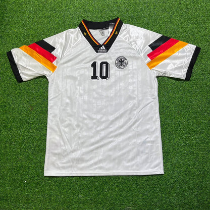 Lothar Matthäus Deutschland 1992 White Retro Fußballtrikot