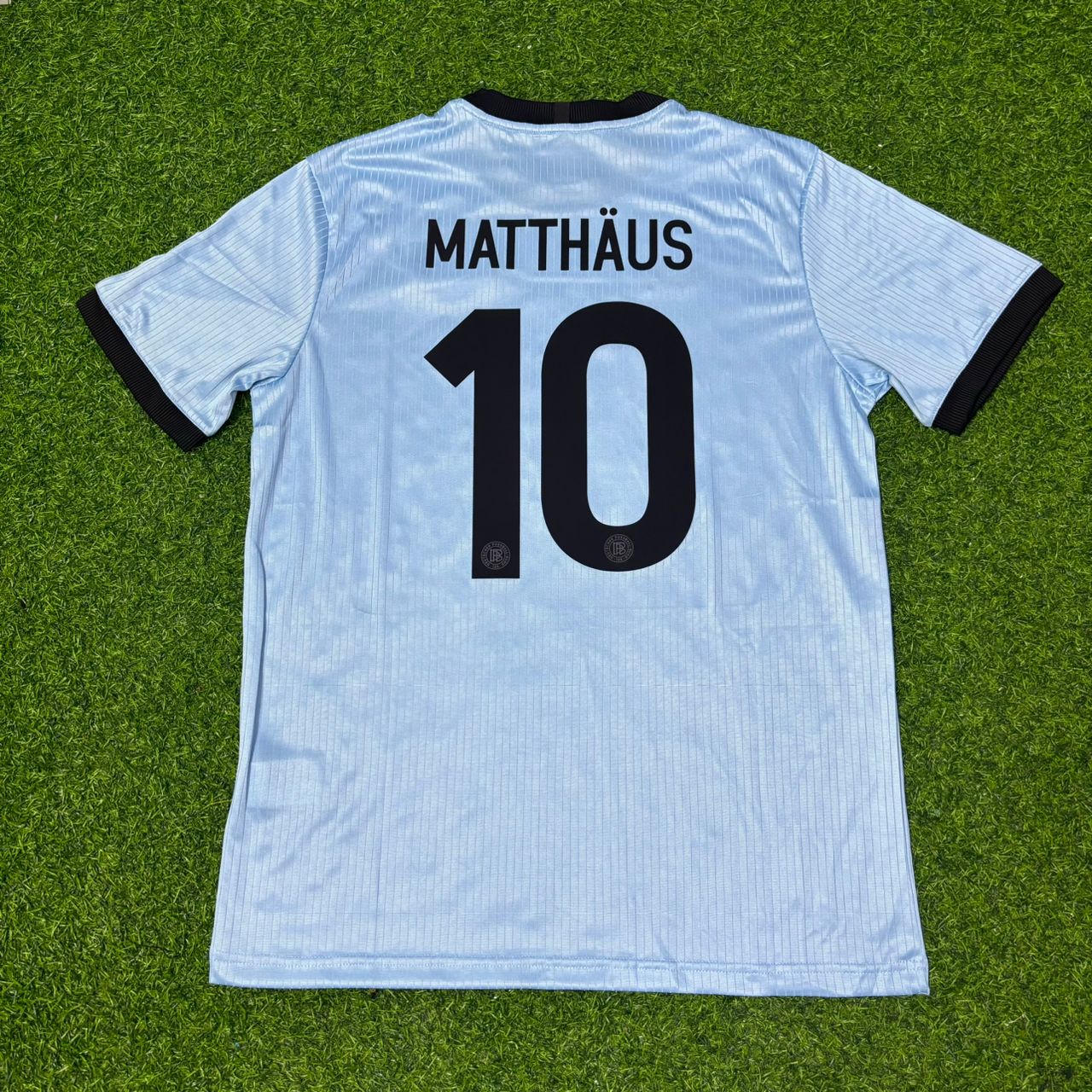 Lothar Matthäus Germany 125th Year Special Clear Blue Retro Football Jersey