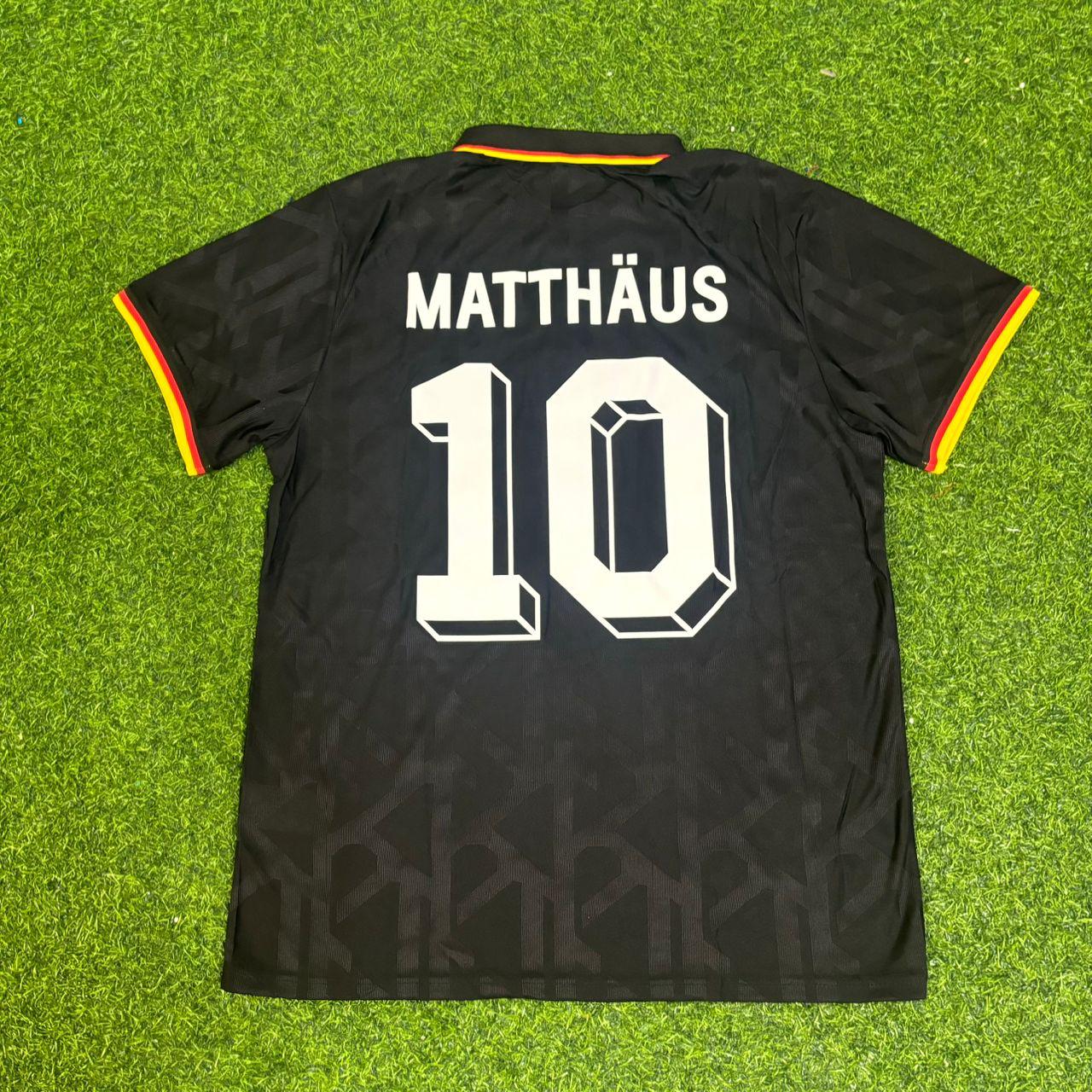 Lothar Matthäus Germany Black Polo Retro Commemorative Jersey