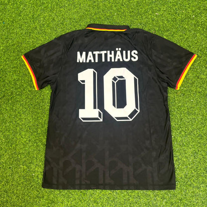 Lothar Matthäus Germany Black Polo Retro Commemorative Jersey