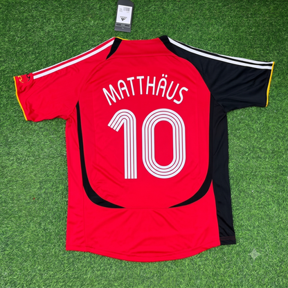 Lothar Matthäus Germany Red Black Retro Football Jersey