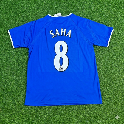 Louis Saha #8 Everton Fc Blue Retro Football Jersey