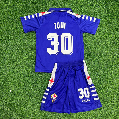 Luca Toni 30 Fiorentina Retro Purple Kids Football Jersey Kit