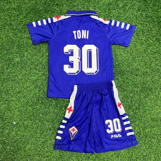 Luca Toni 30 Fiorentina Retro Purple Kids Football Jersey Kit