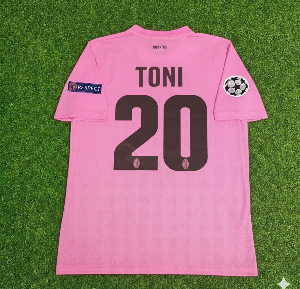 Luca Toni Juventus Pink 2012 2013 Season Retro Jersey Soccer Shirt