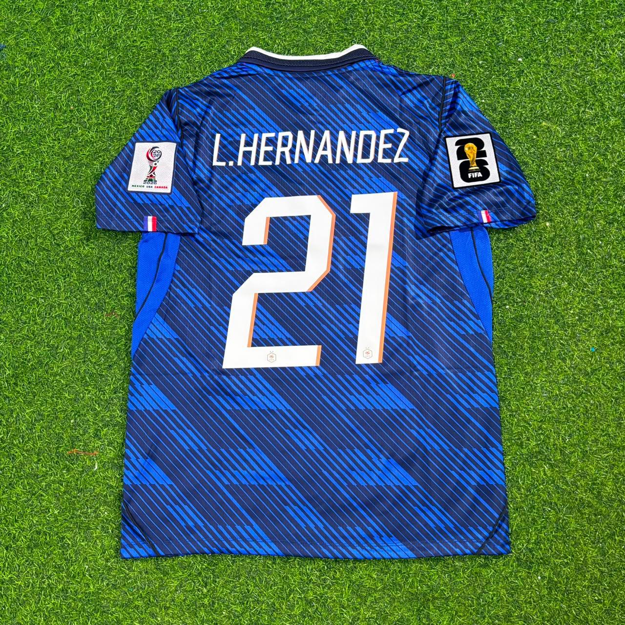 Lucas Hernández 21- France Home 2026 World Cup Blue Football Jersey
