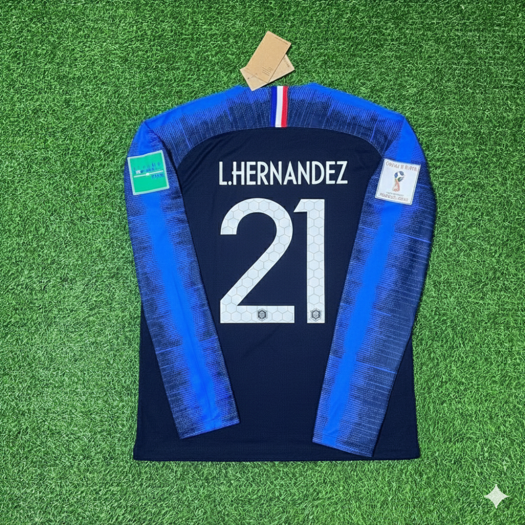 Lucas Hernandez France 2018 World Cup Final Long Sleeve Retro Football Jersey Kit