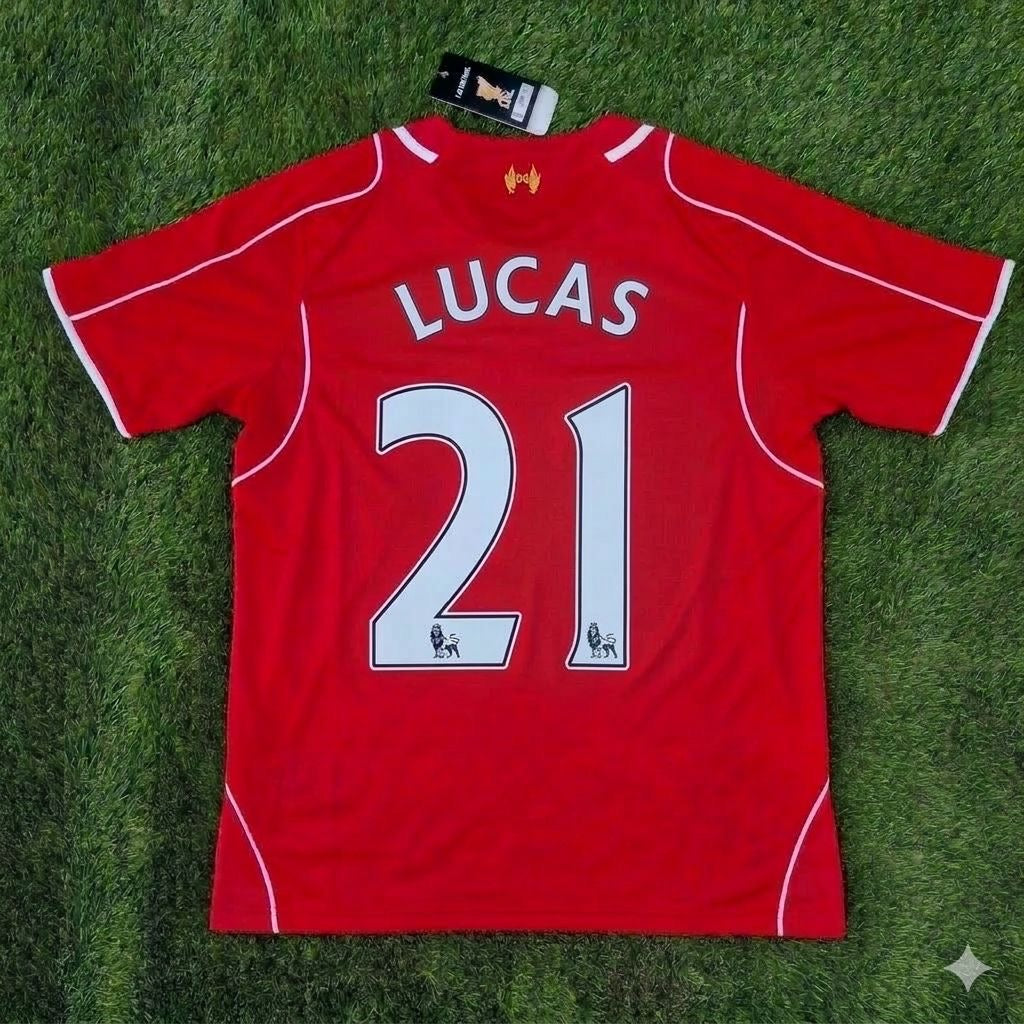 Lucas Leiva 21- Liverpool 2014/15 Home Retro Kit Jersey Trikot Maillot Soccer Shirt