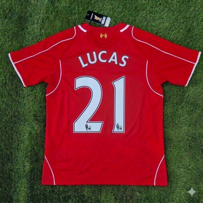 Lucas Leiva 21- Liverpool 2014/15 Home Retro Kit Jersey Trikot Maillot Soccer Shirt