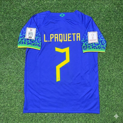 Lucas Paquetá 7 Brazil 2022 World Cup Football Jersey
