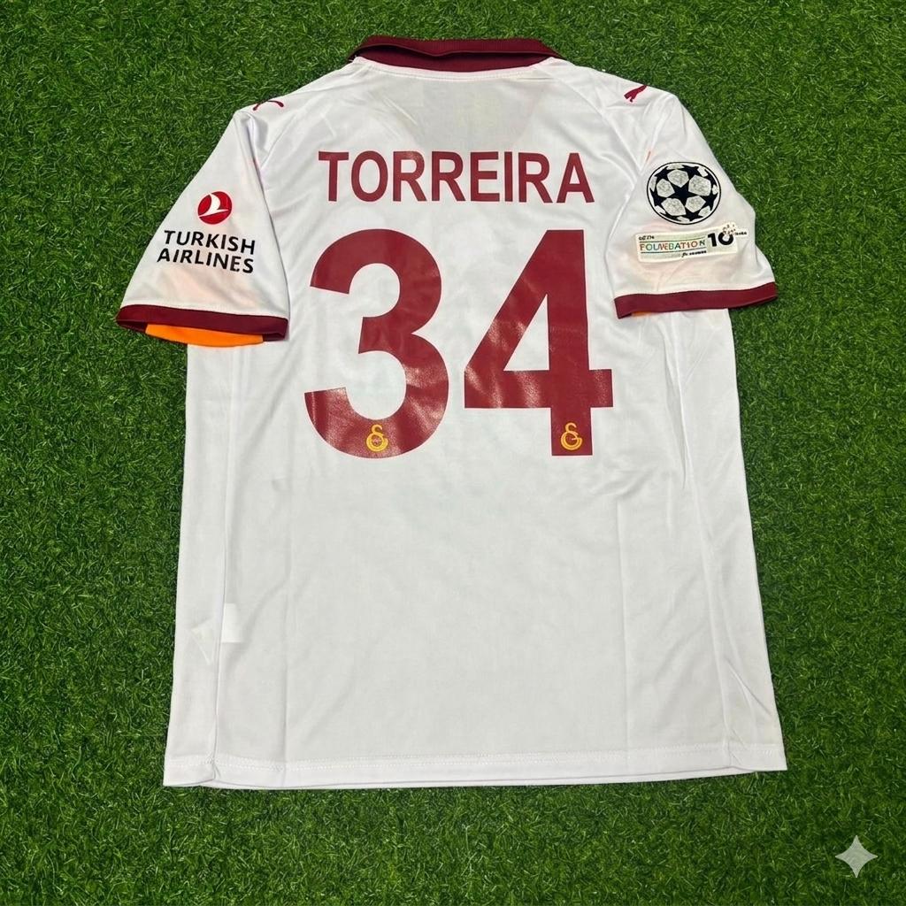 Lucas Torreira #34 Galatasaray 2025-2026 Away Champions League Jersey Trikot