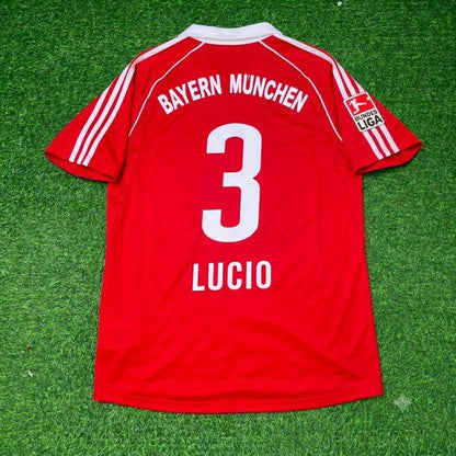 Lucio Bayern Munich 2005 06 Bundesliga Red Home Retro Football Jersey