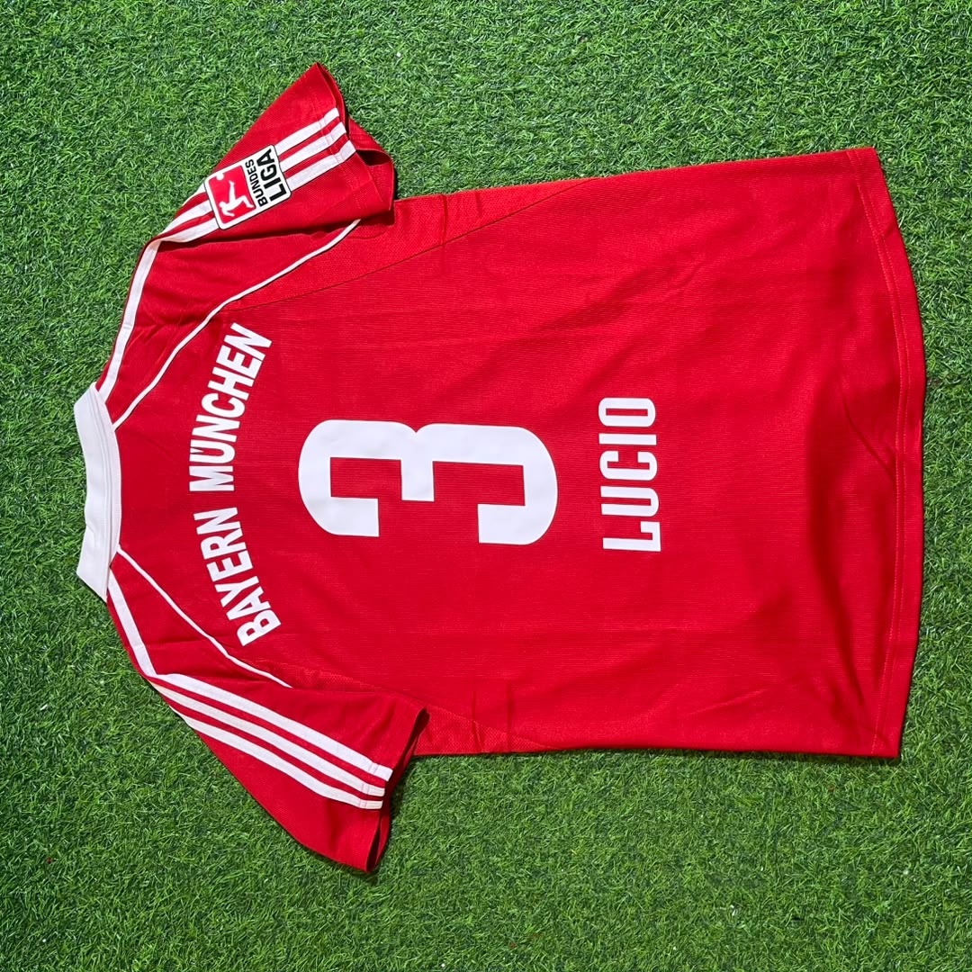 Lucio Bayern Munich 2005 06 Bundesliga Red Home Retro Football Jersey