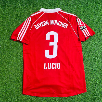 Lucio Bayern Munich 2005 06 Bundesliga Red Home Retro Football Jersey