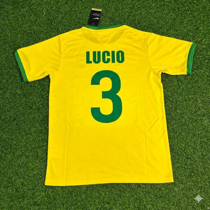 Lucio Brazil Retro Home Football Jersey Trikot Maillot