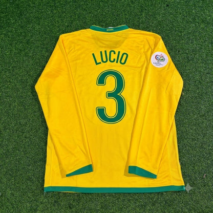 Lucio #3 Brazil 2006 World Cup Long Sleeve Football Jersey