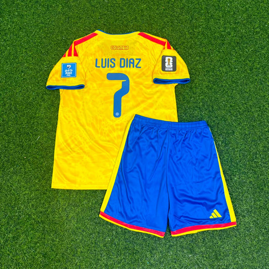 Luis Diaz #7 Kids Colombia 2026 World Cup Football Jersey