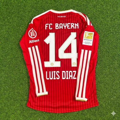 Luis Diaz #14 Bayern Munich 2027 Championship Long Sleeve Football Jersey