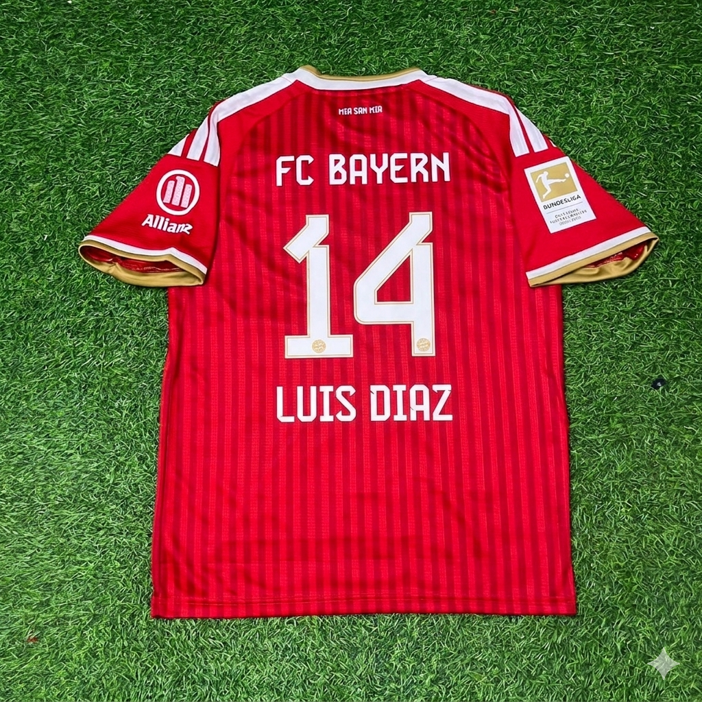 Luis Diaz #14 Bayern Munich 2027 Bundesliga Championship Patch Football Jersey