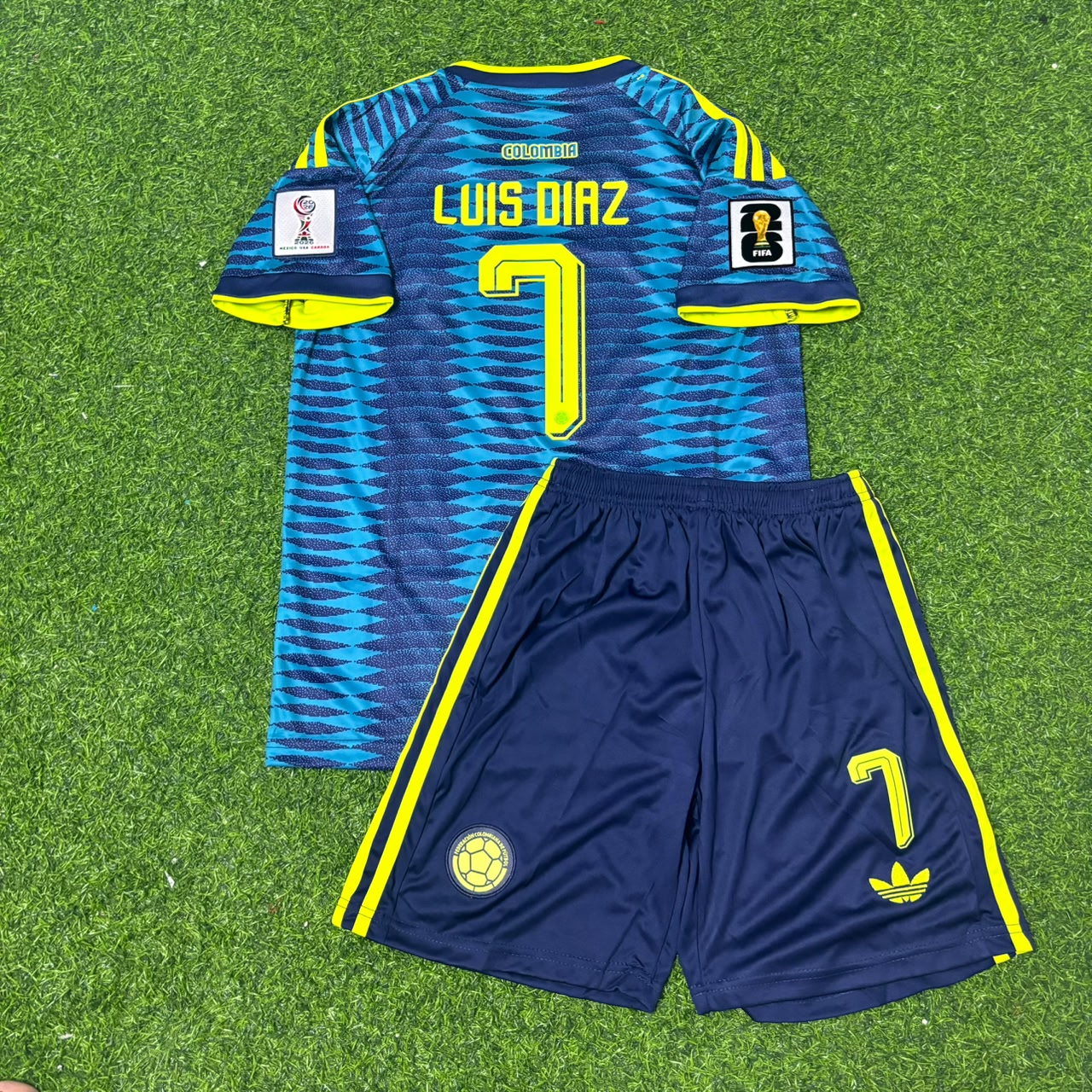 Luis Díaz Colombia 2026 World Cup Away Kids Football Jersey Kit
