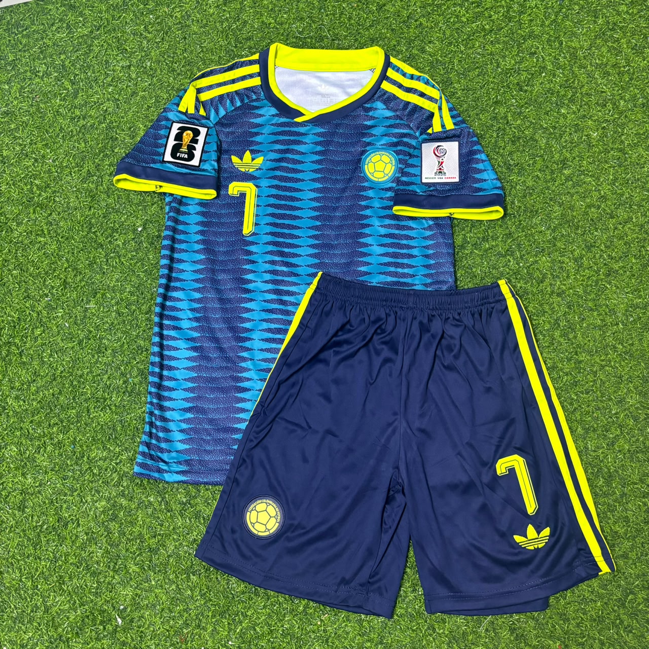Luis Díaz Colombia 2026 World Cup Away Kids Football Jersey Kit