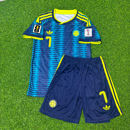 Luis Díaz Colombia 2026 World Cup Away Kids Football Jersey Kit
