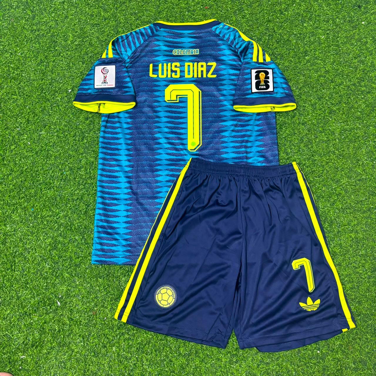 Luis Díaz Colombia 2026 World Cup Away Kids Football Jersey Kit