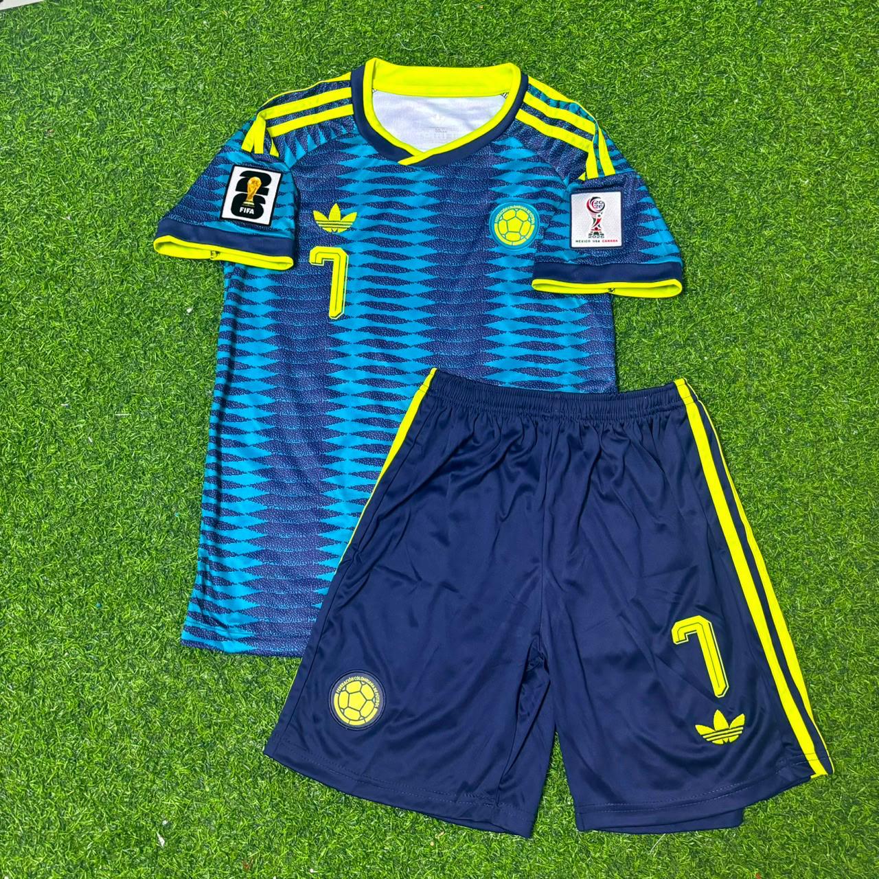 Luis Díaz Colombia 2026 World Cup Away Kids Football Jersey Kit