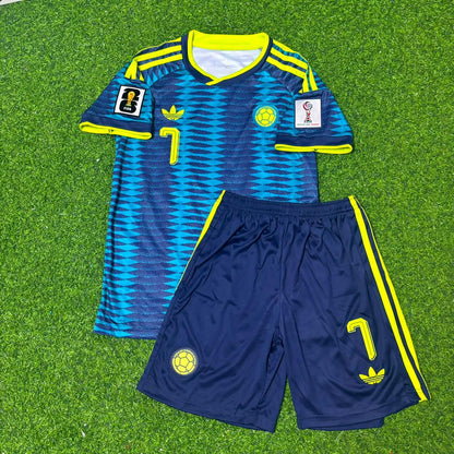 Luis Díaz Colombia 2026 World Cup Away Kids Football Jersey Kit