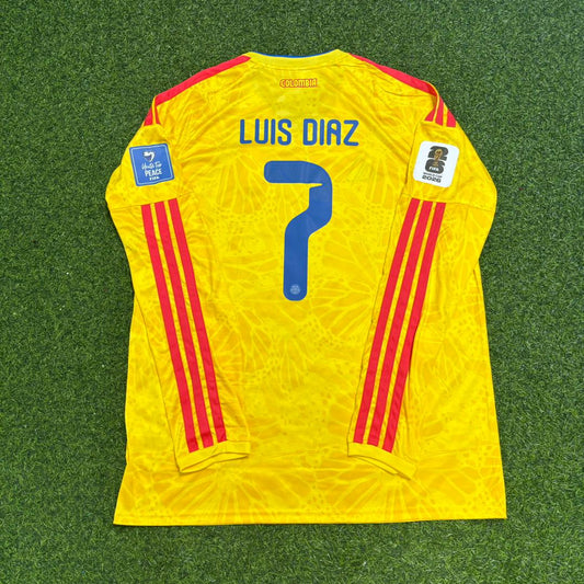 Luis Díaz Colombia 2026 World Cup Long Sleeve Home Football Jersey Kit