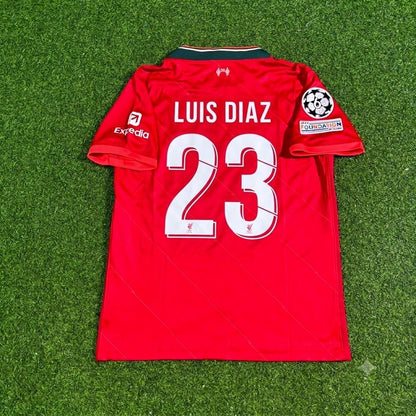 Luis Diaz #23 Liverpool 2022 Champions League Final Home Retro Football Jersey
