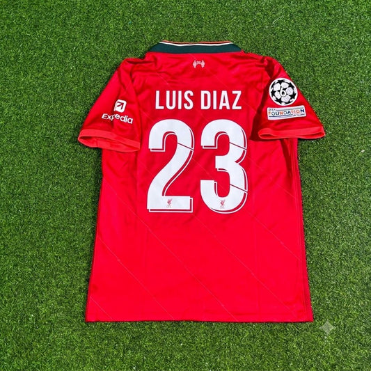 Luis Diaz #23 Liverpool 2022 Champions League Final Home Retro Football Jersey