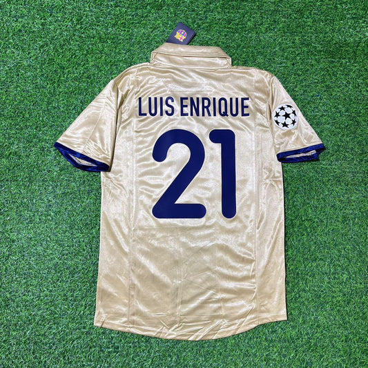 Luis Enrique 21 Barcelona 2001 2002 Season Retro Jersey Maillot Trikot Maglia Soccer Shirt