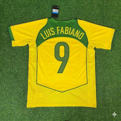 Luís Fabiano 9– Brazil 2004–2006 Retro Kit Jersey – | Trikot | Maillot Soccer Shirt