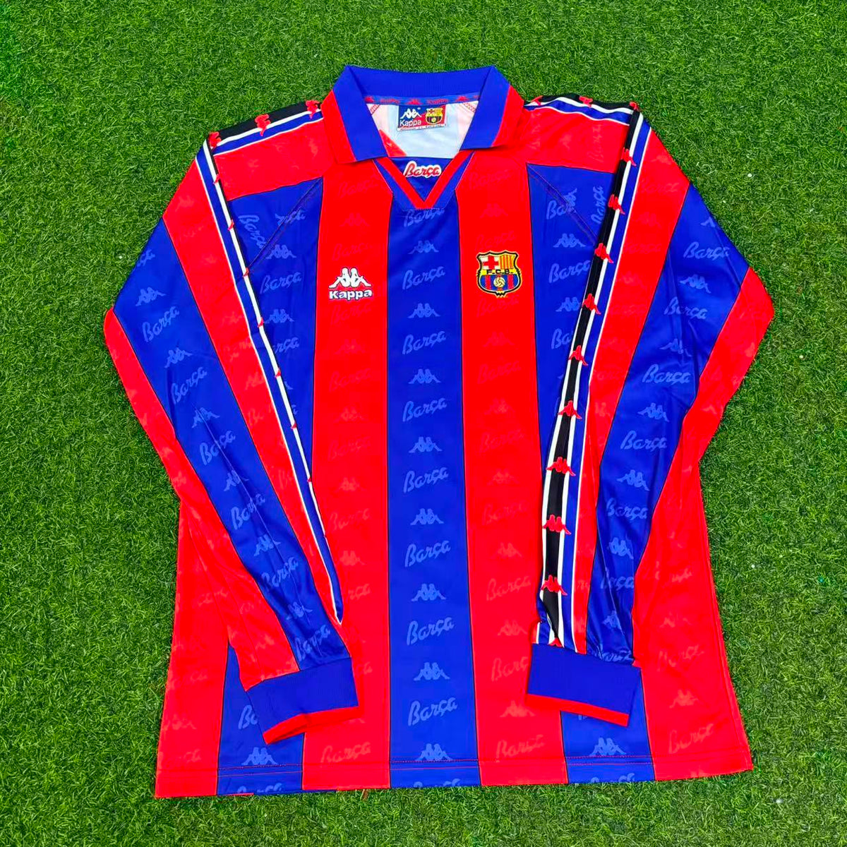 Luis Figo Barcelona 1996 1997 Retro Burgundy Long Sleeve Jersey Soccer Shirt