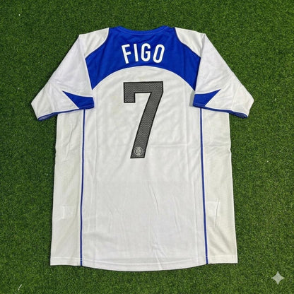 Luis Figo Inter Milan Retro White Football Jersey