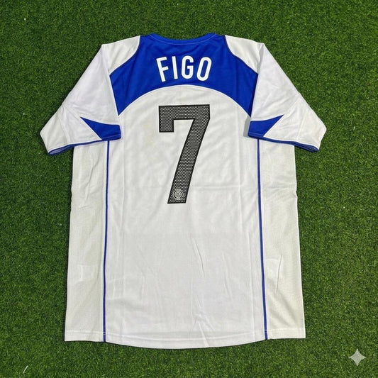 Luis Figo Inter Milan Retro White Football Jersey